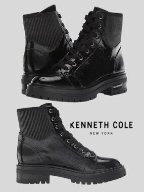 Kenneth Cole NY Rhode Light Lace Up Lug Sole Boots NIB Sz 9.5